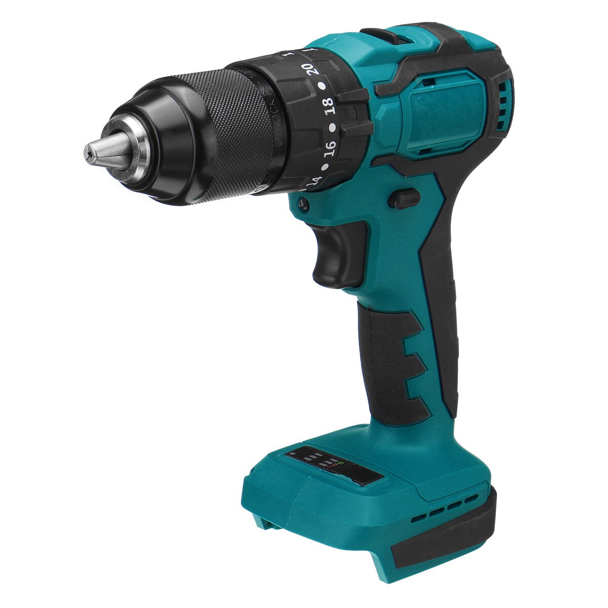 2 Speed 13mm 90Nm Brushless Impact Electric Drill Electric Screwdriver Cordless Drill Power Tools for Makita 18V Battery: 13mm Blue