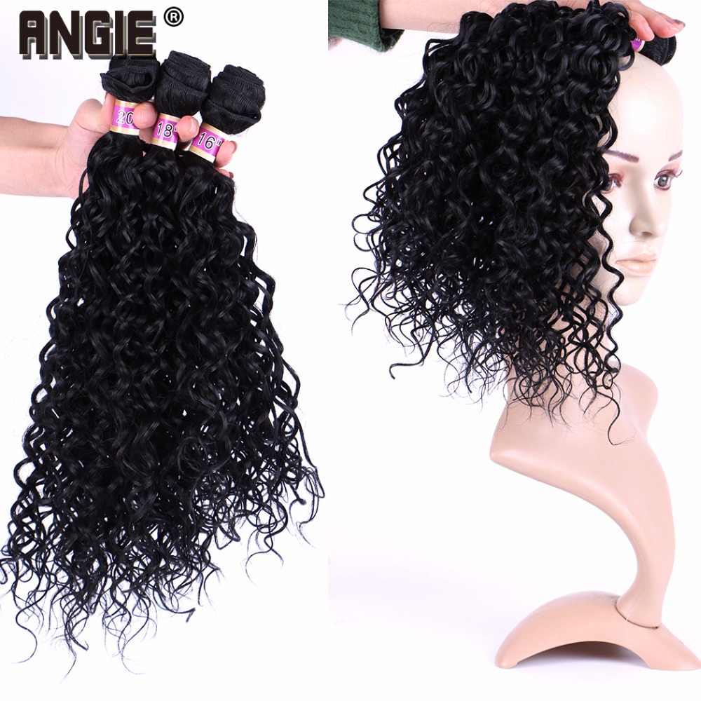 16" 18" 20" Synthetic Water Wave Curly Hair Weave Bundles 3pcs/Lot Synthetic 210g Hair Extensions for women