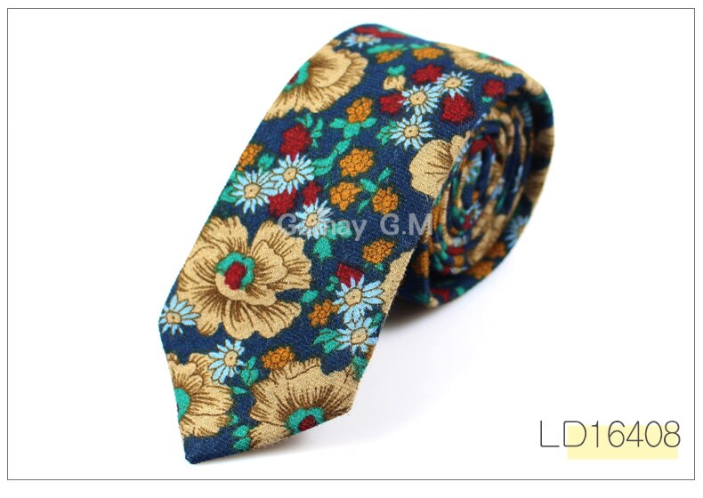 Märke bröllop bomull blommiga slipsar för män kostym smala herr slipsar gravatas slim corbatas vestidos hals slips cravat brudgums slips: Ld16408