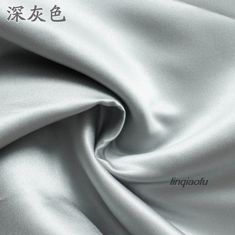 Black and gray thick satin imported wedding satin fabric with thick satin Wedding dress fabric: 3