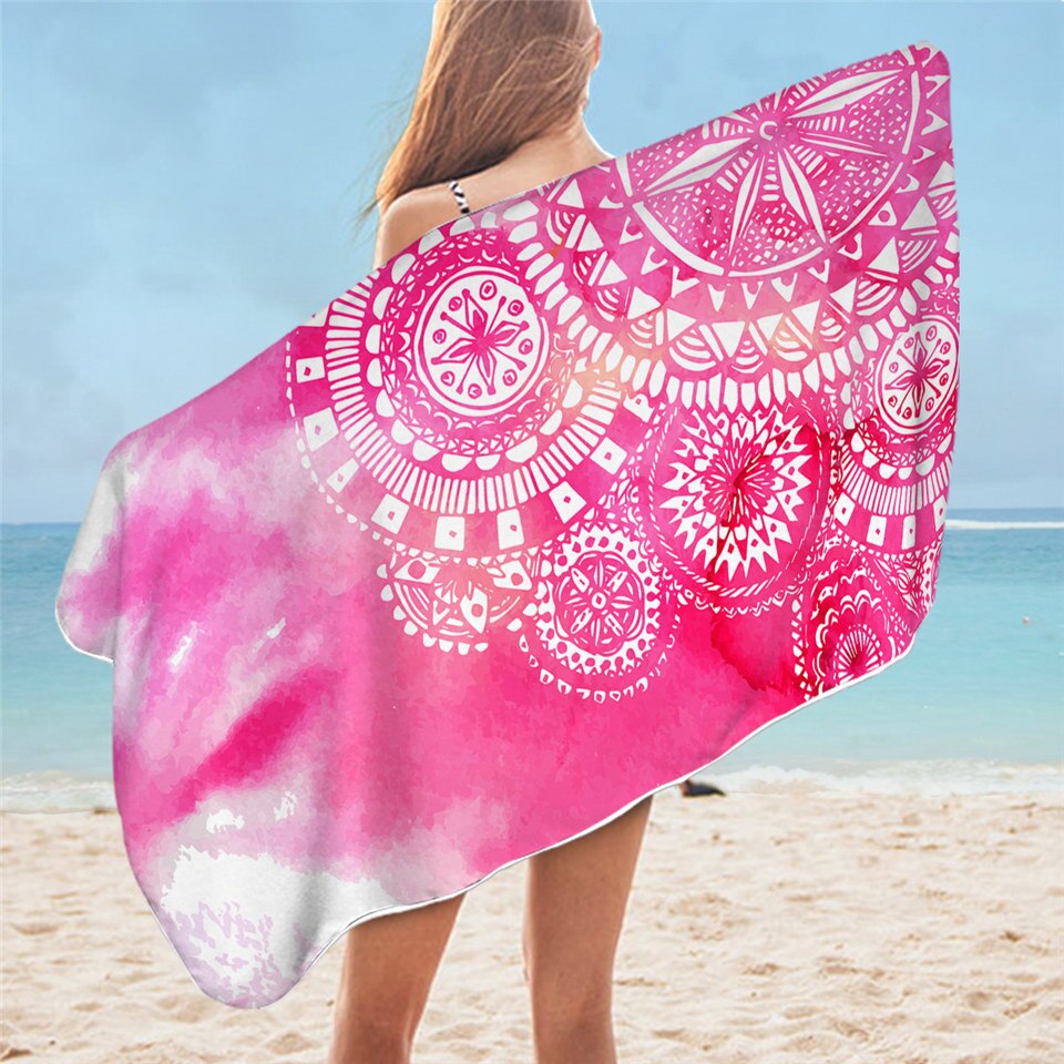 BeddingOutlet-Toalla de baño con Mandala para adultos, toalla de playa con flores coloridas, toalla de ducha de microfibra Bohemia para chicas, 75x150cm: 2