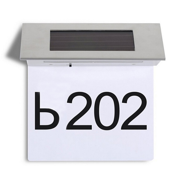 4 LED, lámpara Solar para puerta, número de casa, señal de dirección, placa para puerta exterior, luces indicadoras para casa, placa decorativa para puerta
