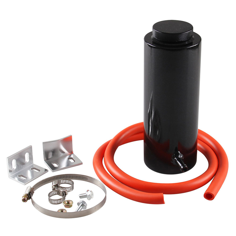 Cylinder Radiator Overflow Reservoir Coolant Tank Universal Can Black Blue: black