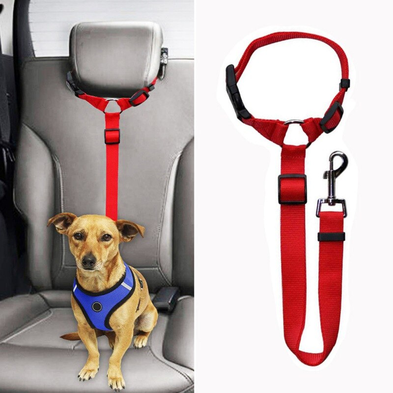 Adjustable Practical Dog Cat Pet Safety Car Seat Belt Lead Pet Car Safety Belt Harness Leash Travel Clip Strap