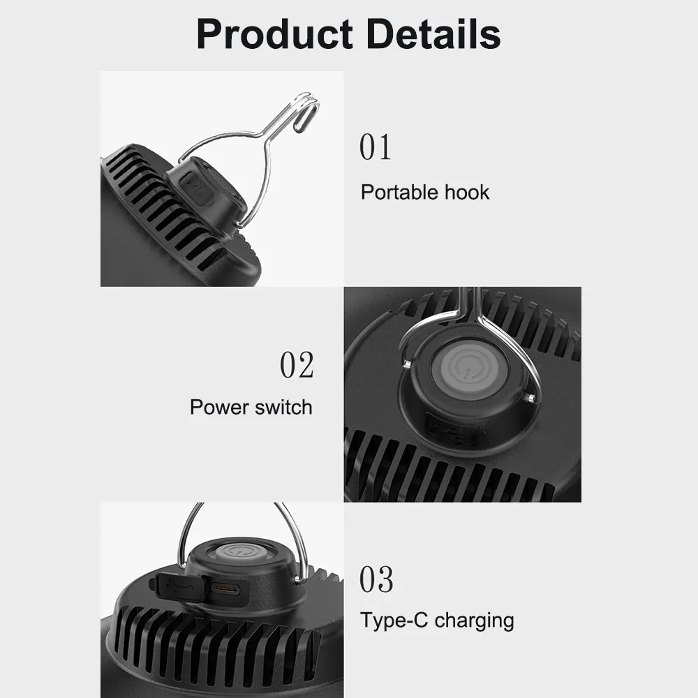 Linterna Retro para acampar, lámpara LED recargable por USB para tienda de campaña, luz impermeable para acampar, luz colgante para jardín al aire libre, lámpara para camino de calle y césped