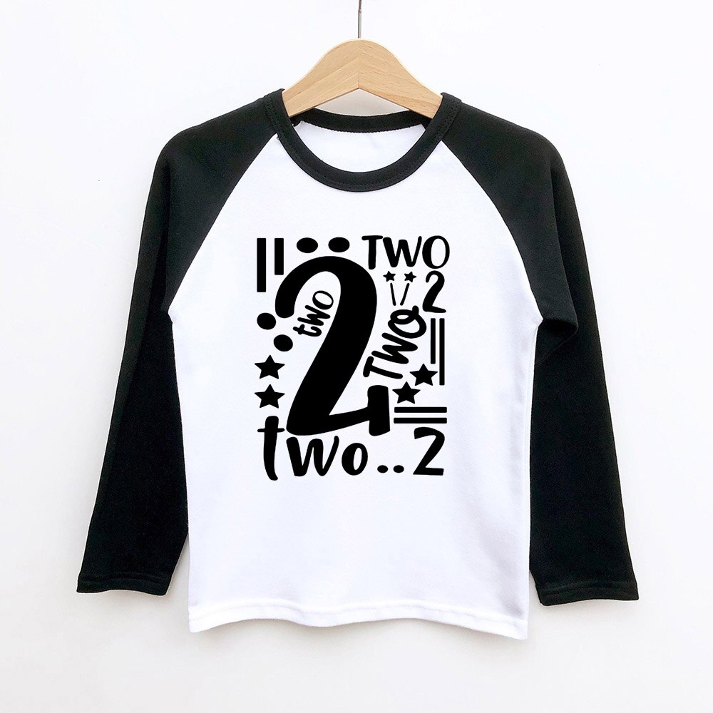 2nd Geburtstag Hemd Unisex Wilde und Zwei Geburtstag Hemd 2nd Geburtstag Junge Mädchen Party T-shirts Kinder T-shirts Kinder Langarm t: HM06-KRTBK- / 3T