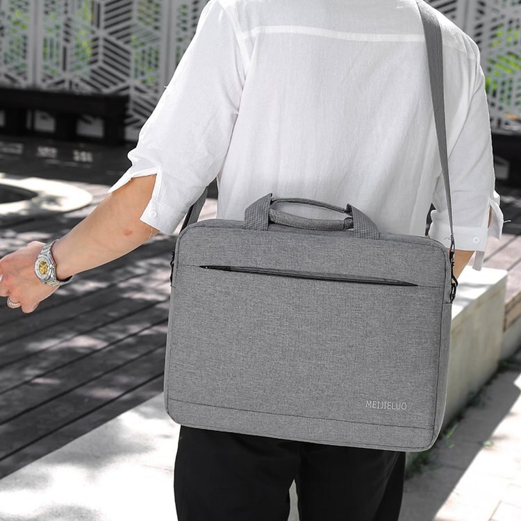 Stijl Effen Kleur Schoudertas Eenvoudige Laptop Tas Zakelijke Handtas Laptop Sleeve