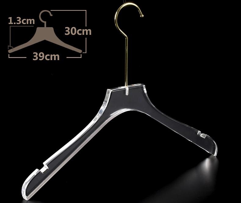 Acrylic Transparent Hanger Clothing Display Rack Store Adult Hanger Pants Rack Clip Crystal Seamless Suit Coat Clothing Hanger: 4