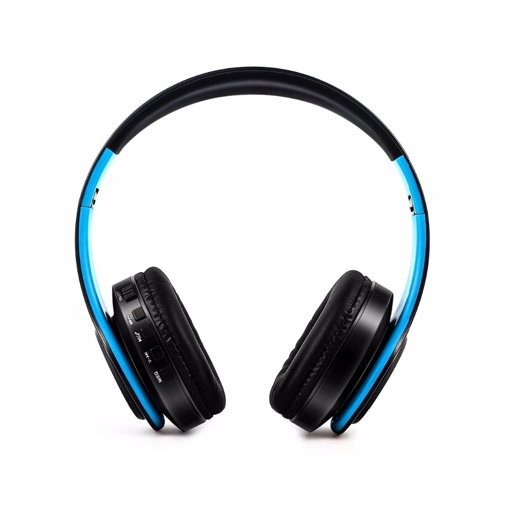 Bluetooth4.0 Foldable Stereo Wireless Headphone Bass Headset Microphone Support TF Card FM Radio MP3 Player For Phone PC PAD: Blue
