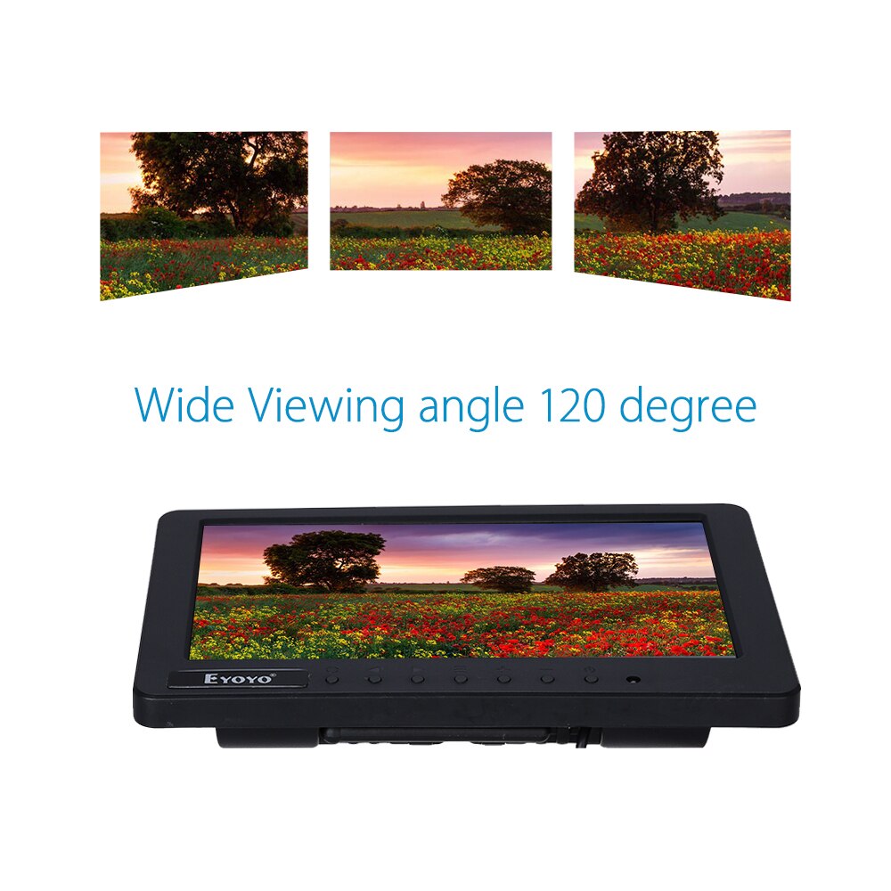 Eyoyo S701 7 "inch LCD Tft Monitor Display Video Audio BNC AV CVBS Ingang DC 12 V Voor Auto LCD TV DVR Ingebouwde Speaker