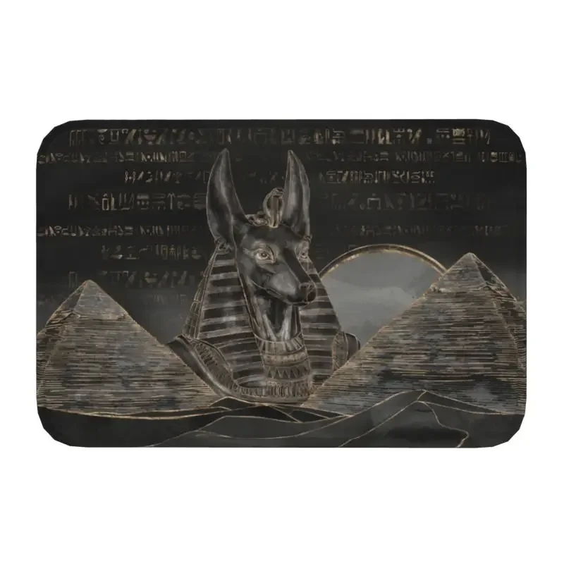 Alte ägyptische Götter und Hieroglyphen Haustür matt rutsch feste saugfähige ethnische Ägypten Fuß matt Wohnzimmer Eingang Teppich Teppich: Marine Blau