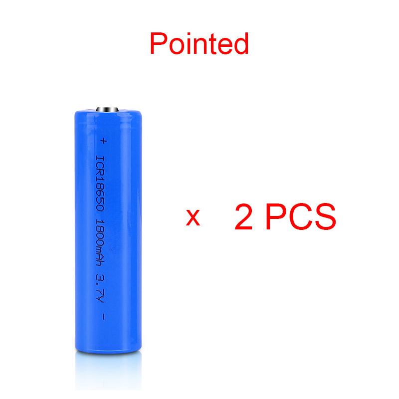 2PCS 18650 3.7V Rechargeable Battery 1200mah 1500mah 2000mah 2200mah 2600mah 3400mah Pointed Lithium Battery for flashlights: WHITE