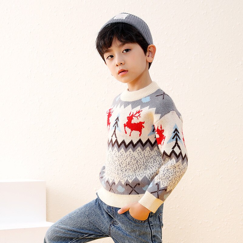 Winter Jongens Trui Kinderen Warme Kerst Truien Jas Kinderen Kleding Shirt Peuter Jongen Katoen Knitwear Truien Tiener Tops
