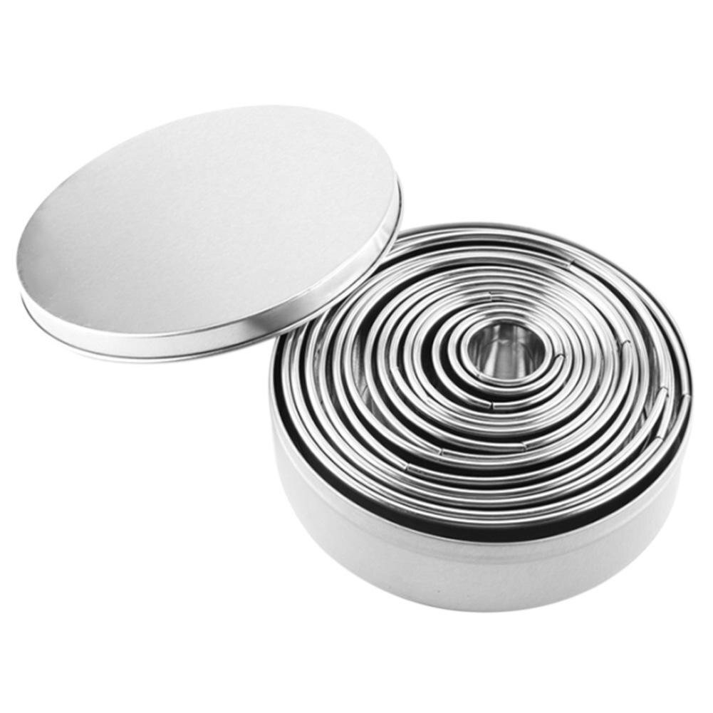 14 stücke Edelstahl Runde Knödel Verpackung Formen einstellen Cutter Hersteller Werkzeuge Kuchen Cookie Gebäck Verpackung Teig Schneiden Werkzeuge