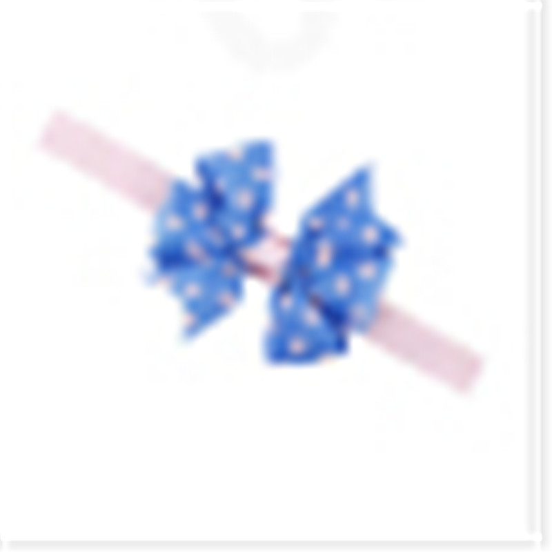 Lovely Baby Girls Bowknot Children's Elastic Force Hair Band Princess Baby Girl Bowknot Hairband Headband: Blue