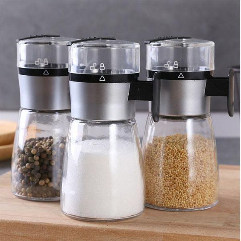 Push-type Salt Dispenser Spice Shaker salt shaker salt and pepper spice jar spice container Kitchen supplies