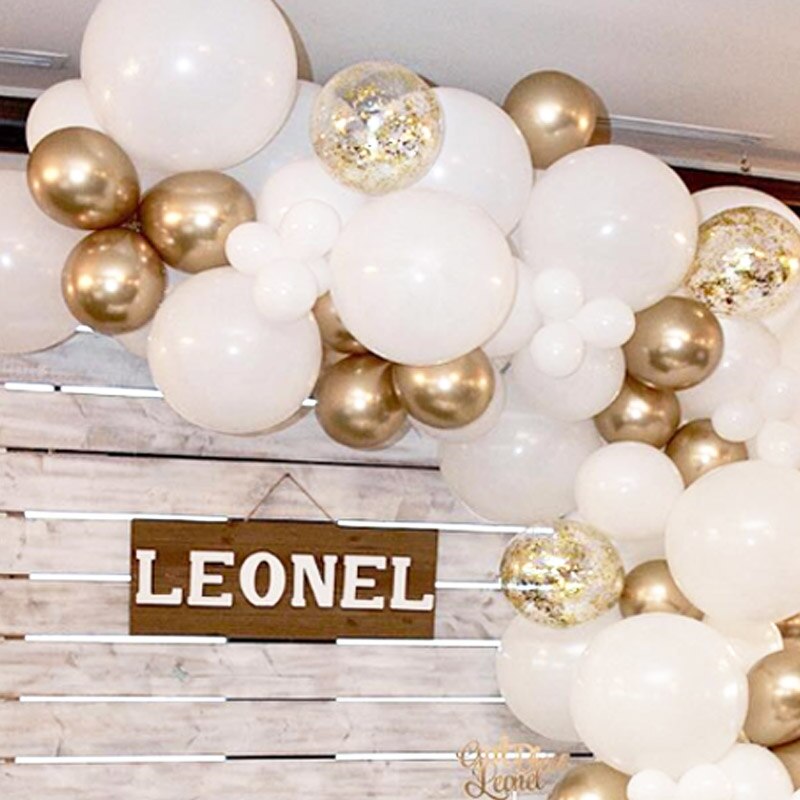 76 peças balões confete de ouro branco, balões de confete de chá de bebê, batismo, festa de aniversário, decorações de despedida de solteira
