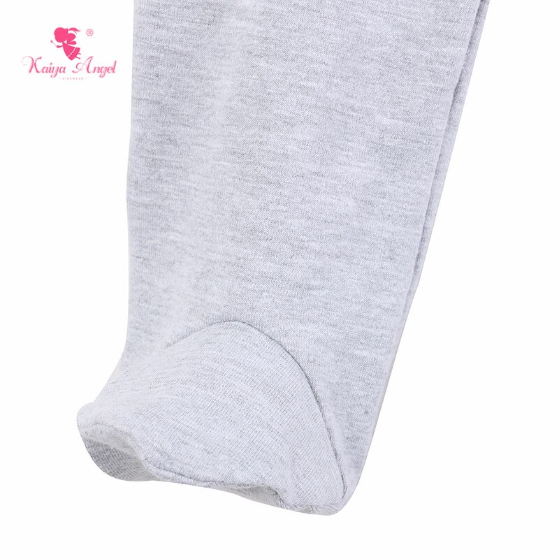 Ángel Kaiya-Footies para bebé recién nacido, NB ~ 24M, ropa para niño de primavera y otoño, algodón de estilo Simple gris, 5 unidades/lote, de fábrica