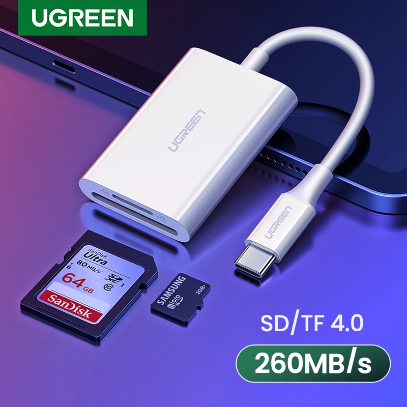 Ugreen usb typ c kortläsare sd tf micro  sd 4.0 uhs-ii usb -c 3.1 otg minneskortläsare adapter för ipad pro macbook