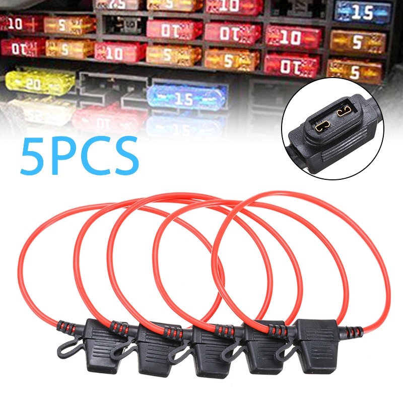 5pcs/lot Waterproof In Line Car Blade Fuse Holders Fuse Car Replacement Fuses Car Fuse Socket 20A 30A 12V
