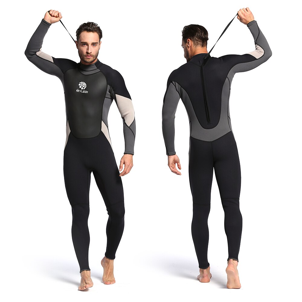 Men's Neoprene Wetsuit One-Piece Full body 3mm Back Zip Scuba Dive Wetsuit Swimming Surfing Diving Snorkeling Suit Jumpsuit
