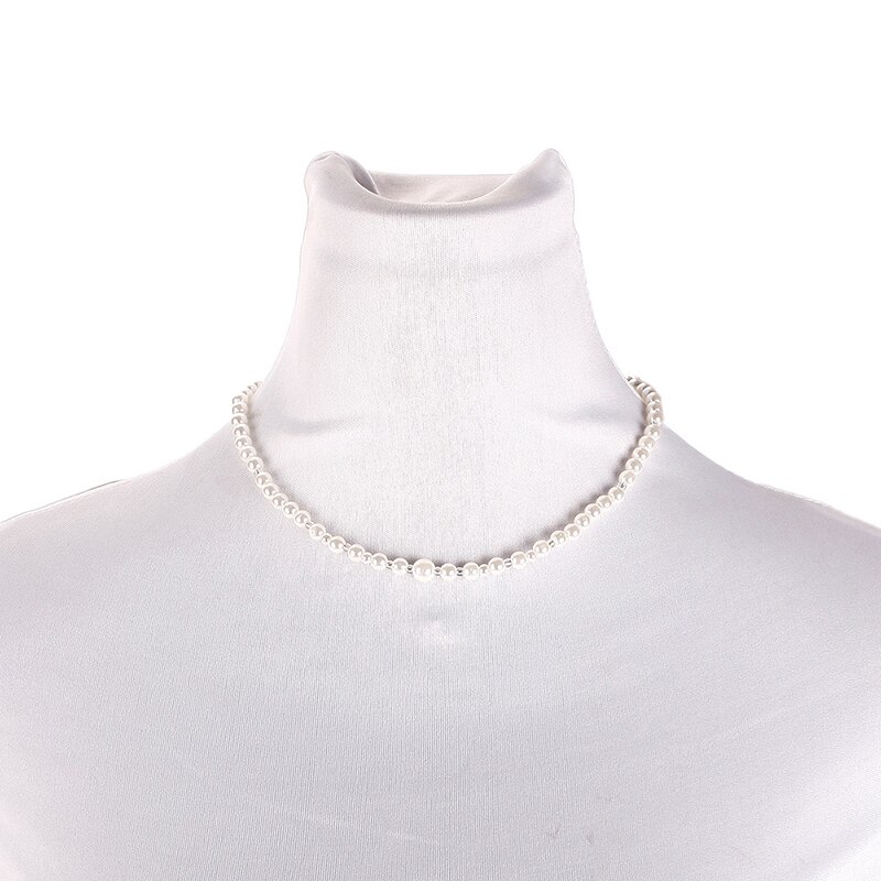 Eenvoudige Ketting Gesimuleerde Parel Lange Ketting Backless Jurk Accessoires Sieraden Gelaagde Terug Bruiloft Bruid Sieraden