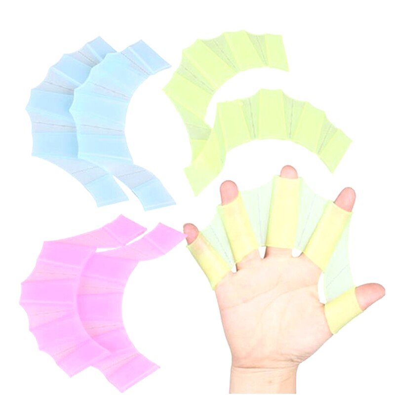 Schwimmen Hand Flossen Flossen Palme Finger vernetzt Handschuhe Paddel Wasser Sport 1 Paar unisex Frosch Typ Silikon Hüftgürtel
