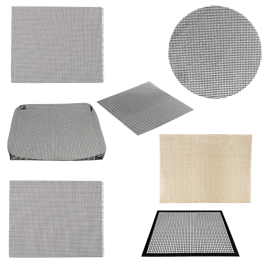 Non-Stick Grill Mesh Mats - Nonstick Heavy Duty BBQ Grilling & Baking Accessories for Outdoor Barbecue - 7 Styles Available