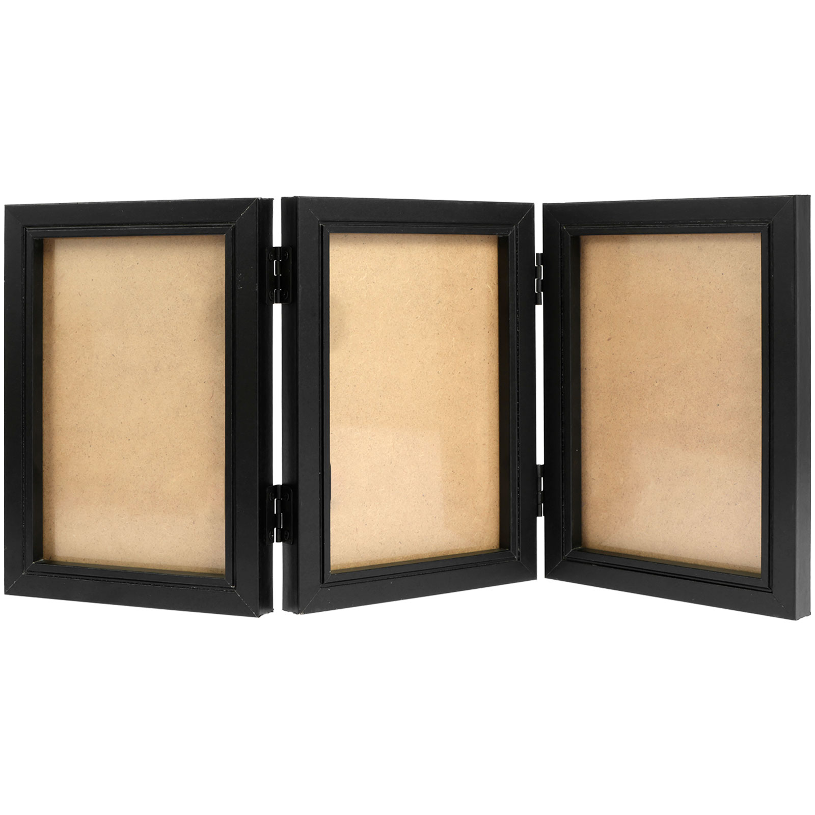 Double/Triple Photo Frame 180° Foldable Hinged Picture Frame Stand Vertically on Desktop Photo Frame with Glass Front Black: Yellow