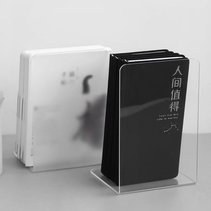 Decorative Clear Acrylic File Holder Clear Acrylic Bookends Acrylic Book Stands Desk Organizer Holders HX6A