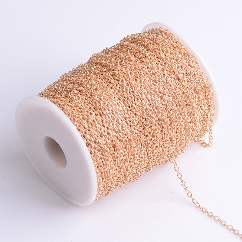 5Meters 10Meters KC Gold Necklace Chain Roll Metal Iron Necklace Chain for Jewelry Making Components Handmade DIY: B1146 KC 3.0mm / 10meters
