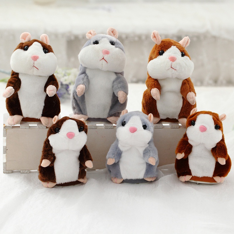 Förderung 15cm SchöNe Reden Hamster Sprechen Sprechen Klang Rekord Wiederholen Gefüllte Plüsch Ebene Kawaii Hamster Spielzeug