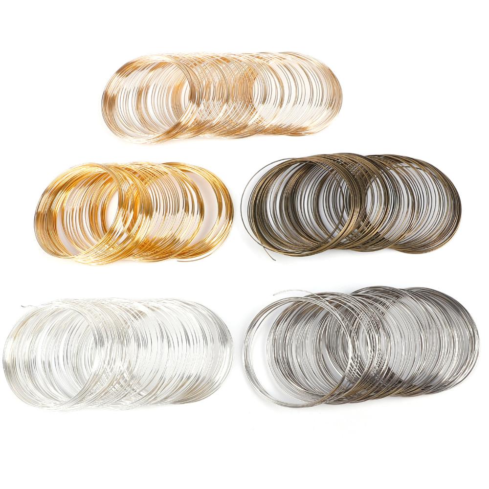 100 løkker 0.6mm memory beading ståltråd til gør-det-selv smykker fund armbånd armbånd fremstilling tilbehør