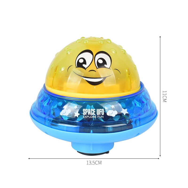 Badelegetøj 2 in 1 induktionsspray vandlegetøj og rum ufo legetøj med led lys musikalsk springvand legetøj sprinkler badelegetøj til småbørn: Wtlb 001-3