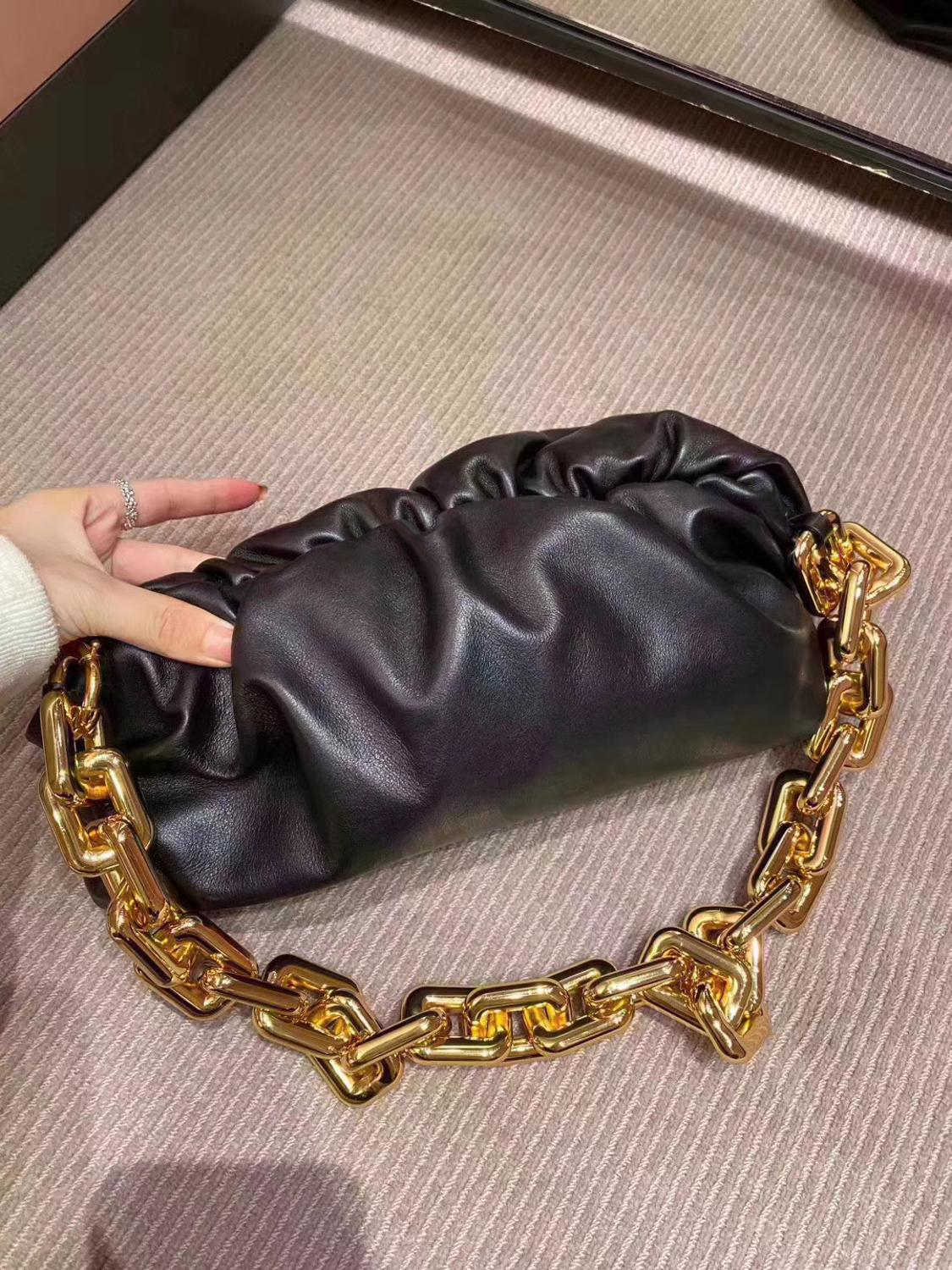 Metal bronce dorado grueso grande rectángulo grande cadenas Correa acrílico lujo bolso Correa accesorios Hardware de