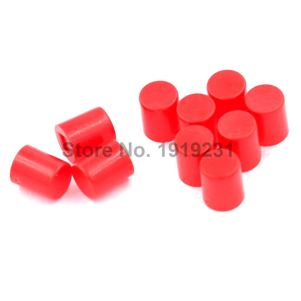 50PCS 8*8 Self-locking Switch Hat Red Round Size 6*7 Switch Hat