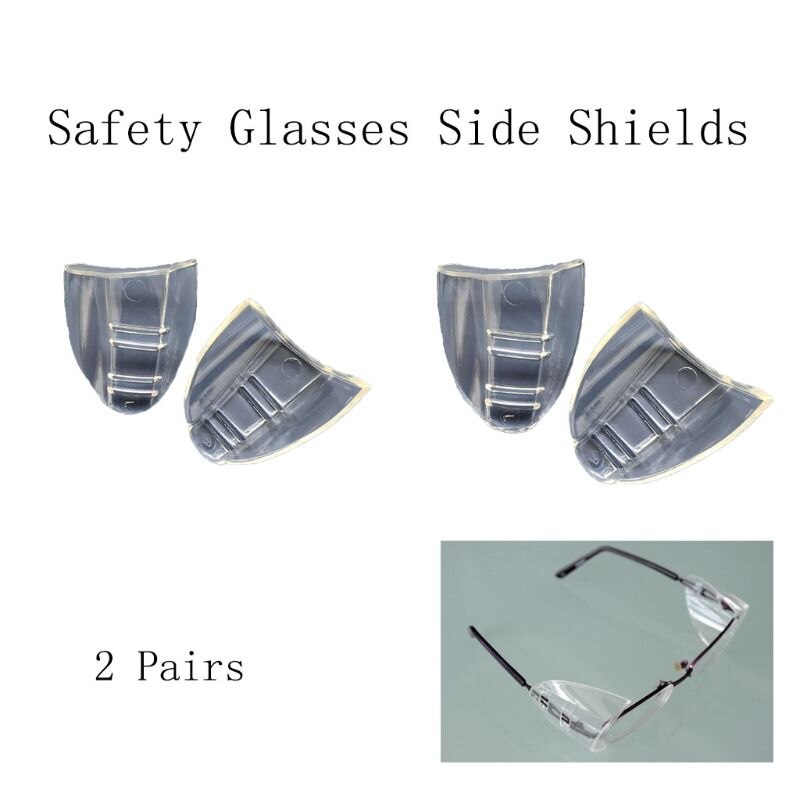 2 Pairs Veiligheid Bril Side Schilden, Slip Op Clear Side Schilden, Past Kleine Tot Medium Brillen Frames