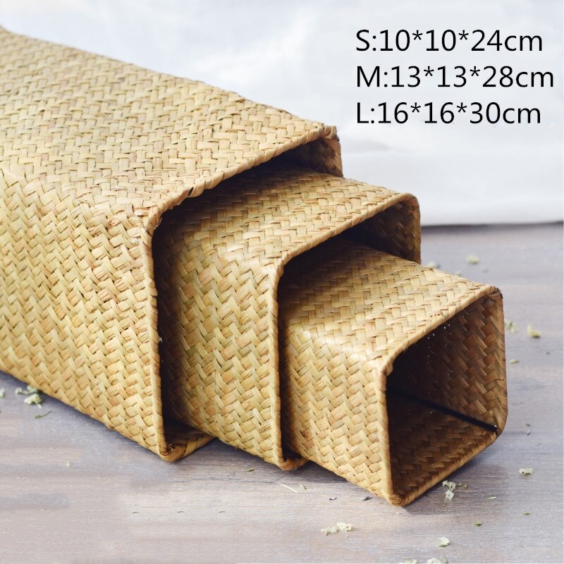 Hand Make Straw Simple Storage Basket Sundries Flower Storage Basket for Home Decor