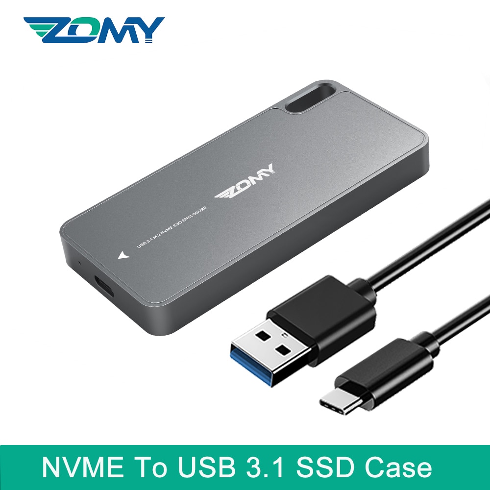 Zomy M.2 NVMe To USB 3.1 Solid State State Enclosure Hard Disk Box SSD Case Type-C Interface 10Gbps For 2230/2242/2260/2280