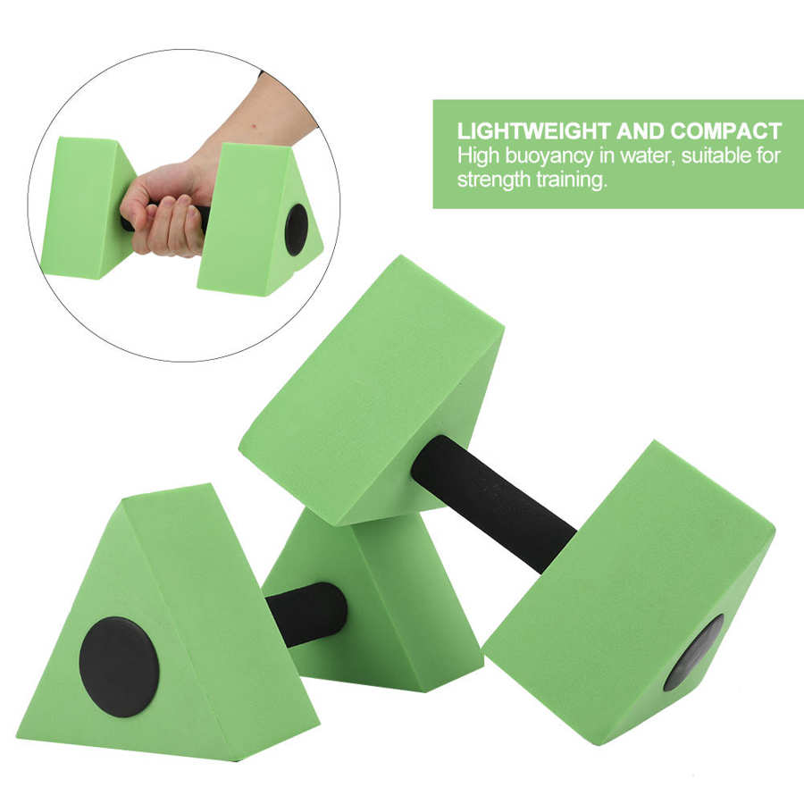 2PCS Floating Triangle Dumbbells EVA Water Foam Floating Dumbbell Swimming Pool Weight Aerobics Automatic Float Water Dumbbell