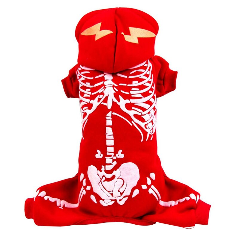 Halloween Hond Kleren Kostuum Horror Skelet Kleren Voor Honden Chihuahua Kleding Huisdier Producten Kleding: Rood / S