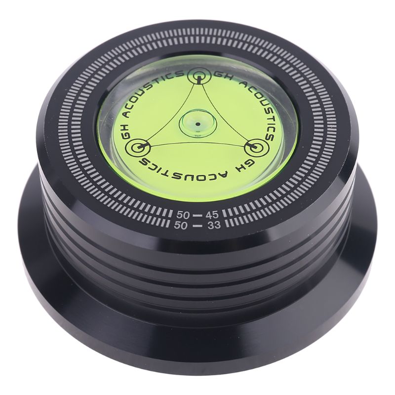 Universal 50Hz LP Vinyl Record Disc Turntable Stabilizer Aluminum Weight Clamp With Test Speed Bubble: Black