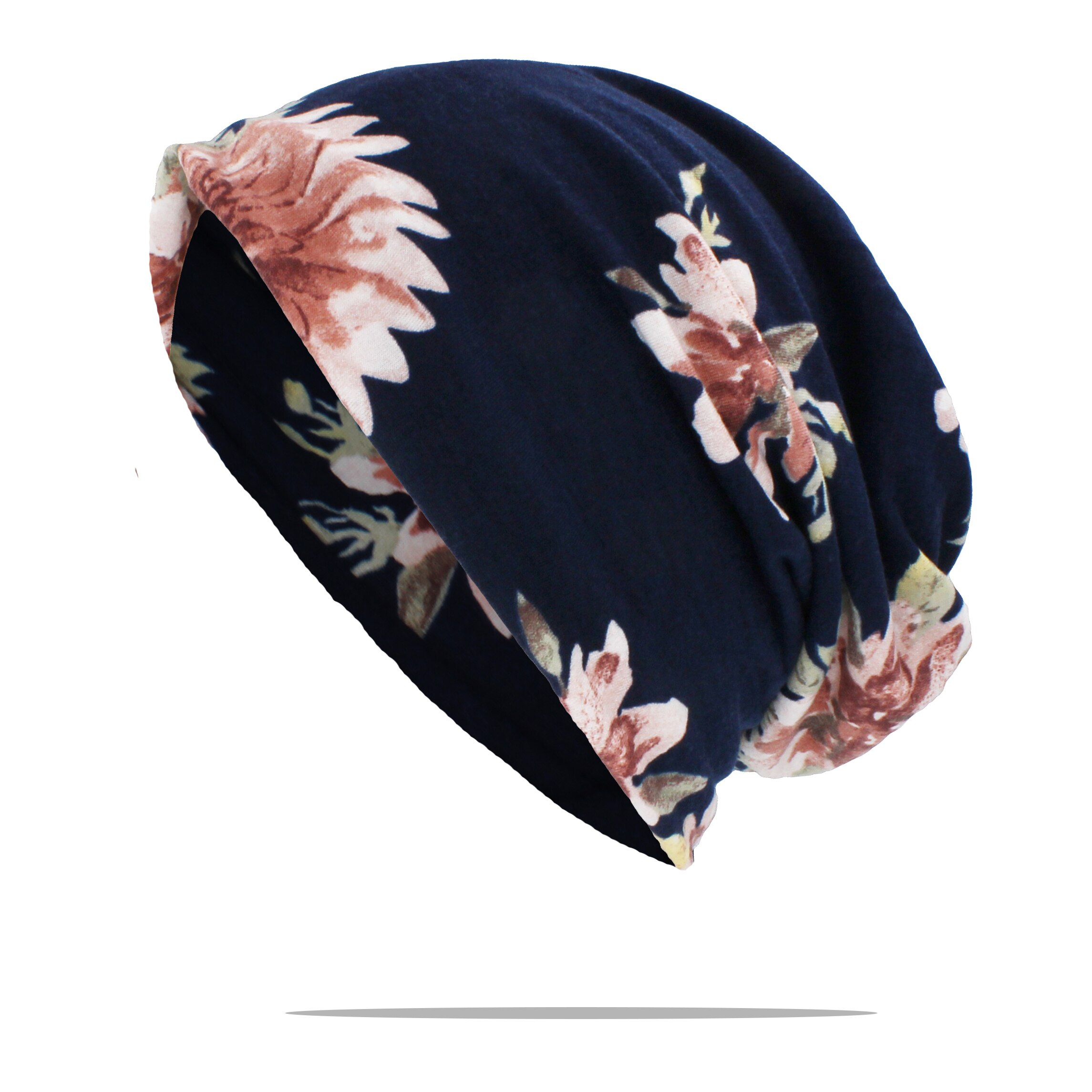Lovingsha vinter høst kvinner lue blomster tenåring voksne menn multifunksjon tynt skjerf skullies luer jente vintage cap  ht165: 1