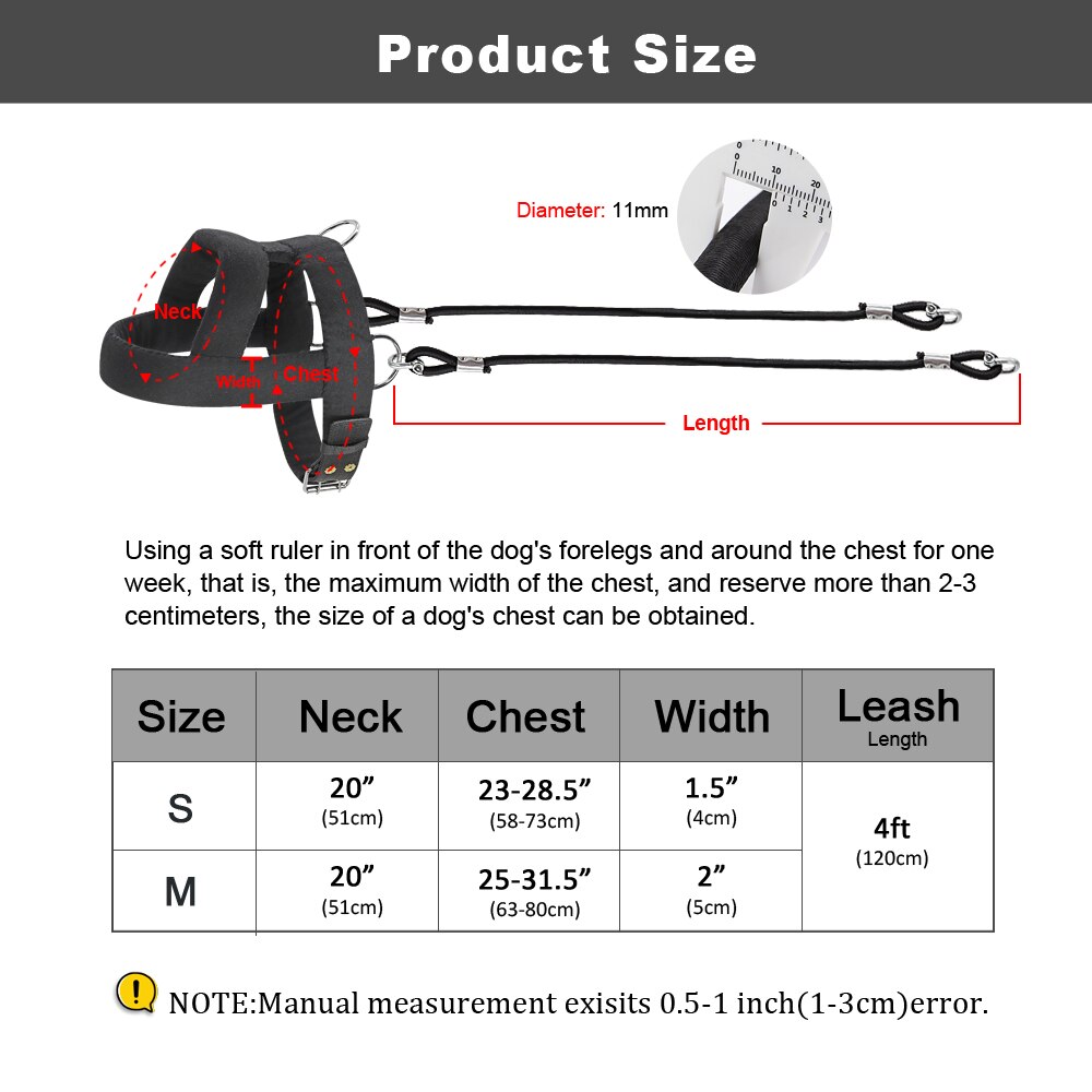 Dog Sled Harness Winter Dog Weight Pulling Harness Sledding for Medium Large Dog Strength Weighting Training Strap Skijoring