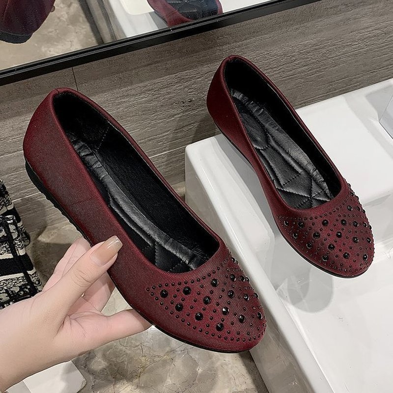 Women Shoes Spring Casual Flat Shoes Women Round Toe Ballet Flats Comfortable Women's Shoes Plus Big Size 43 Office Work Shoes