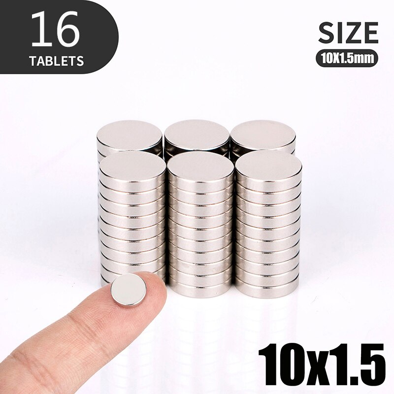 10 16 40PCS/Lot 8x2 10x2 12x2mm Magnet Strong magnets Rare Earth Neodymium Magnet Round Magnet Small Round Magnet: 10x1.5(16pcs)