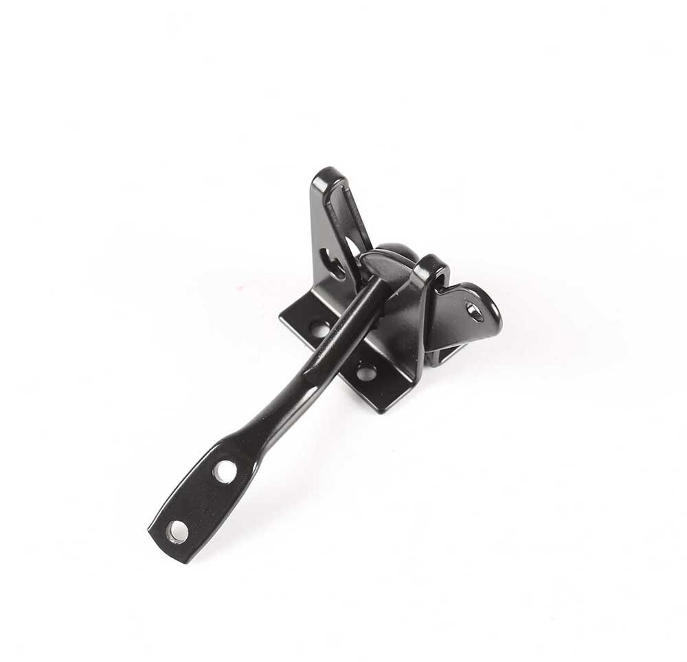 Gate Latch - Post Mount Automatic Gravity Lever Wood Fence Gate Latches with Fasteners/4.7 Inch Black Finish Steel Gate Latch to