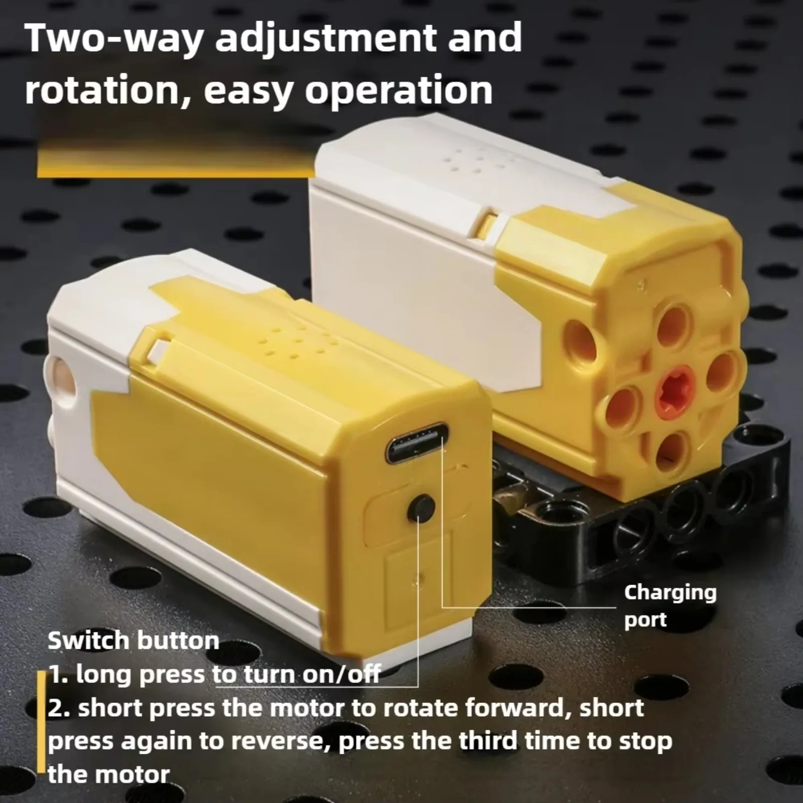 MOC Oplaadbare M L-motor APP-bediening Lithiumbatterij Blue-tooth Compatibel met 8883 High-Tech PF-montageonderdeel 9686