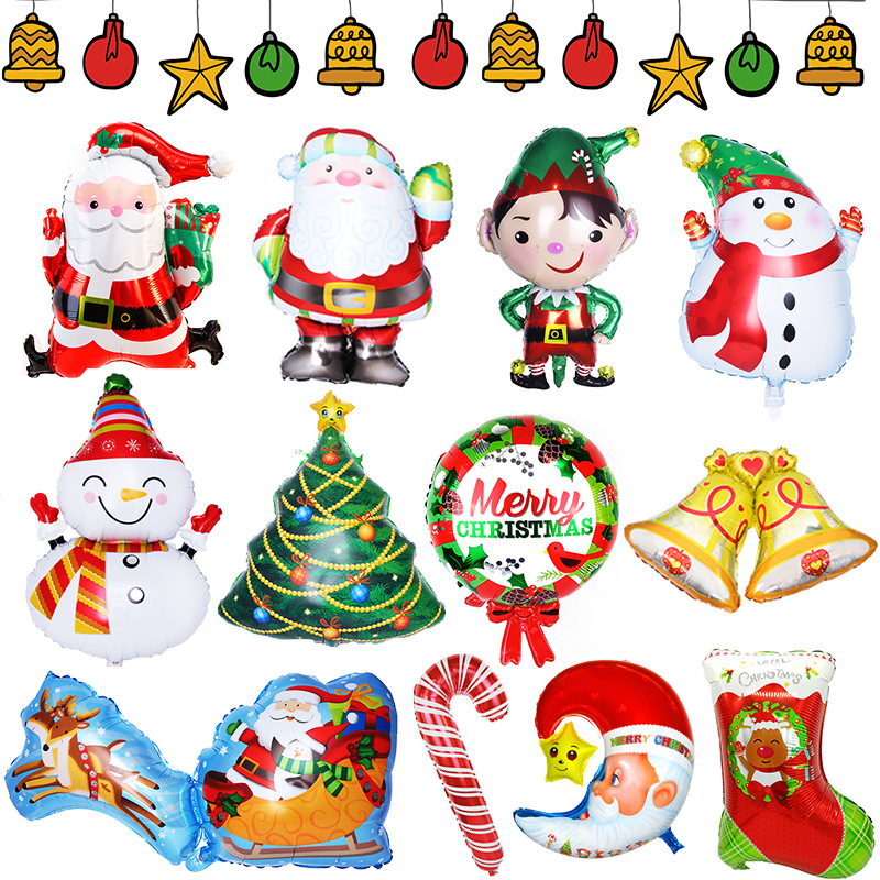 Stijl Kerst Enkel Product Kerstman Aluminium Film Ballon Party Scene Decoratieve Sfeer Decoratieve Balloo