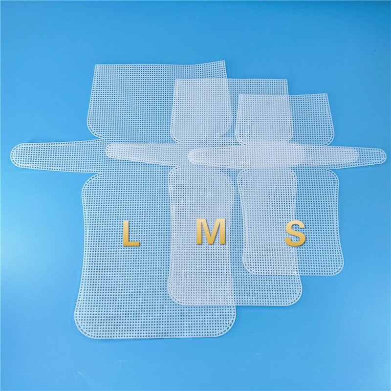 5 Pcs Chenille Linie Woven Tasche Kreuz Stich Kunststoff Mesh Stück Woven Tasche Vorlage Material Tasche Verschiedene Größen DIY Tasche zubehör